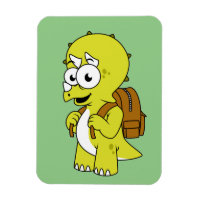 Illustration De Tricératops Avec Sac À Dos.