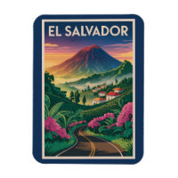 Illustration de volcan d'El Salvador Art de voyage