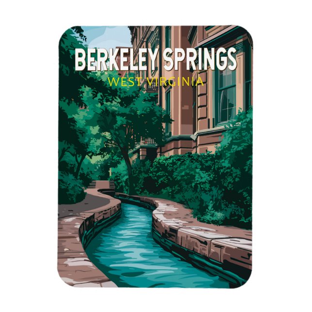 Magnet Flexible Illustration de voyage à Berkeley Springs Virginie (Vertical)