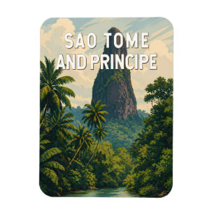 Magnet Flexible Illustration de voyage à Sao Tome et Principe Art
