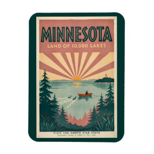 Magnet Flexible Illustration de voyage artistique vintage de l'Éta