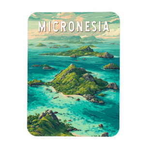 Magnet Flexible Illustration de voyage artistique vintage de Micro