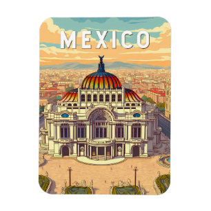 Magnet Flexible Illustration de voyage artistique vintage du Mexiq