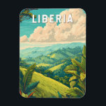 Magnet Flexible Illustration de voyage au Liberia Art vintage<br><div class="desc">Conception de voyage rétro au Liberia. Le Liberia est une nation vibrante d'Afrique de l'Ouest connue pour ses plages dorées,  ses forêts tropicales luxuriantes et sa culture accueillante.</div>