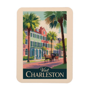 Magnet Flexible Illustration de voyage Charleston Caroline du Sud