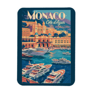 Magnet Flexible Illustration de voyage d'art vintage de Monaco Cot