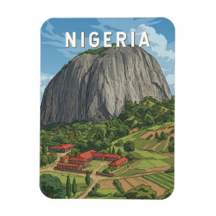 Magnet Flexible Illustration de voyage d'art vintage Nigeria