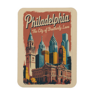 Magnet Flexible Illustration de voyage de Philadelphie Pennsylvani
