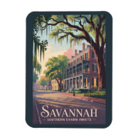 Illustration de voyage de Savannah Géorgie Art vin