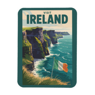 Magnet Flexible Illustration de voyage des falaises de Moher en Ir