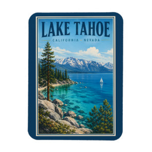 Magnet Flexible Illustration de voyage du lac Tahoe Californie Nev