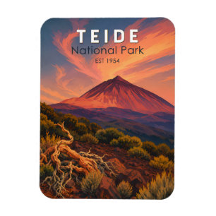 Magnet Flexible Illustration de voyage du parc national de Teide e