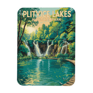 Magnet Flexible Illustration de voyage du parc national des lacs d