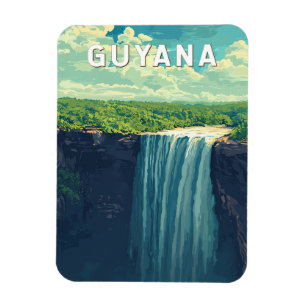 Magnet Flexible Illustration de voyage en Guyane Art vintage