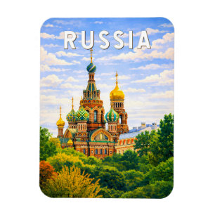 Magnet Flexible Illustration de voyage Russie Art vintage