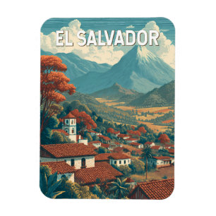 Magnet Flexible Illustration de voyage vintage El Salvador