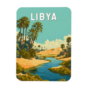 Magnet Flexible Illustration de voyage vintage Libye