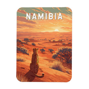 Magnet Flexible Illustration de voyage vintage sur la Namibie