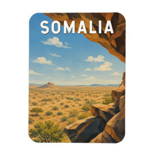 Magnet Flexible Illustration de voyage vintage sur la Somalie