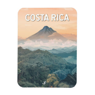 Magnet Flexible Illustration de voyage vintage sur le Costa Rica