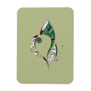 Magnet Flexible Illustration d'encre abstraite verte dessinée à la