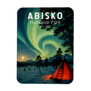 Magnet Flexible Illustration des aurores boréales du parc national