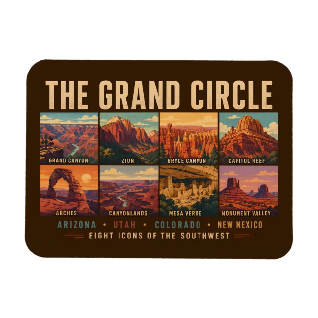 Magnet Flexible Illustration des parcs nationaux et des monuments  (Horizontal)