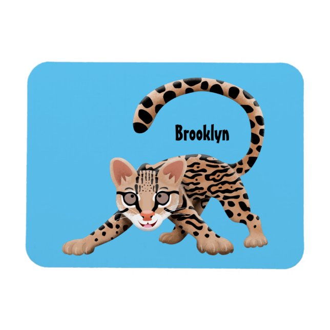 Magnet Flexible Illustration d'ocelot mignon (Horizontal)
