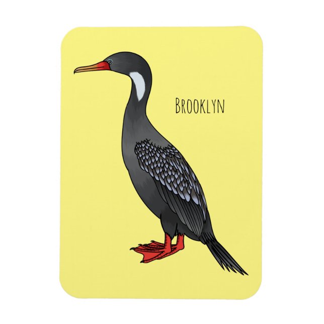 Magnet Flexible Illustration d'oiseau cormoran à pattes rouges (Vertical)