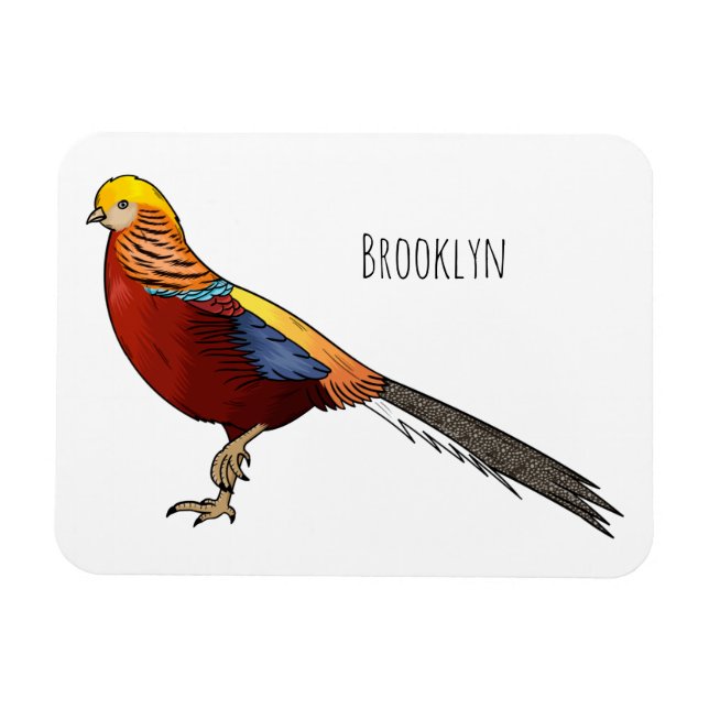 Magnet Flexible Illustration d'oiseau de faisan doré (Horizontal)