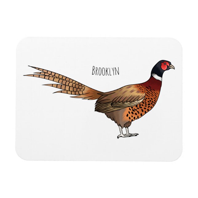 Magnet Flexible Illustration d'oiseau faisan à cou circulaire (Horizontal)