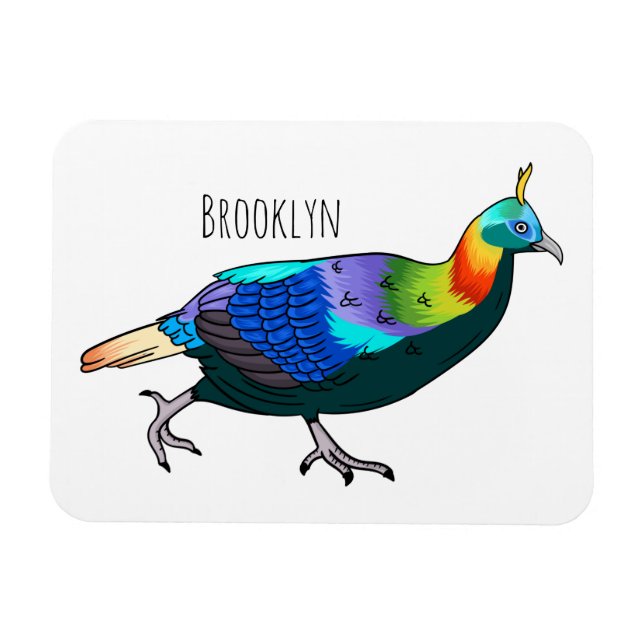 Magnet Flexible Illustration d'oiseau monal himalayen (Horizontal)