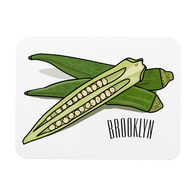 Magnet Flexible Illustration d'Okra (Horizontal)