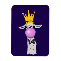 Illustration drôle de lama soufflant une bulle ros