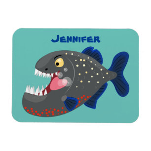 Magnet Flexible Illustration drôle de piranha affamée
