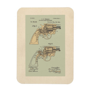 Magnet Flexible Illustration du brevet vintage Revolver