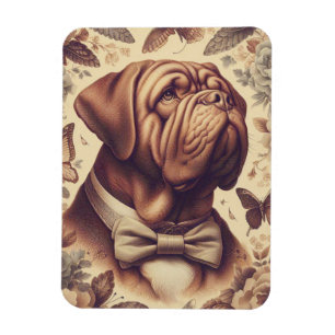 Magnet Flexible Illustration du Dogue de Bordeaux vintage