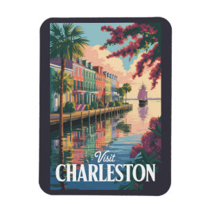 Magnet Flexible Illustration du front de mer de Charleston Carolin