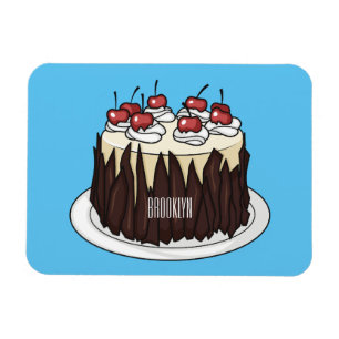 Magnet Flexible Illustration du gâteau de la Forêt-Noire