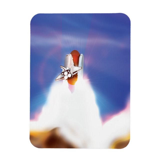 Magnet Flexible Illustration du lancement de la navette spatiale (Vertical)