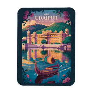 Magnet Flexible Illustration du Palais de l'Inde d'Udaipur Art du 