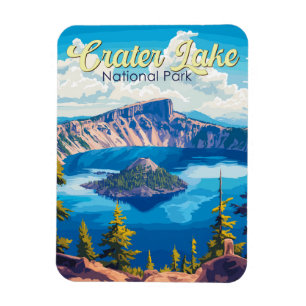 Magnet Flexible Illustration du parc national Crater Lake Art de v