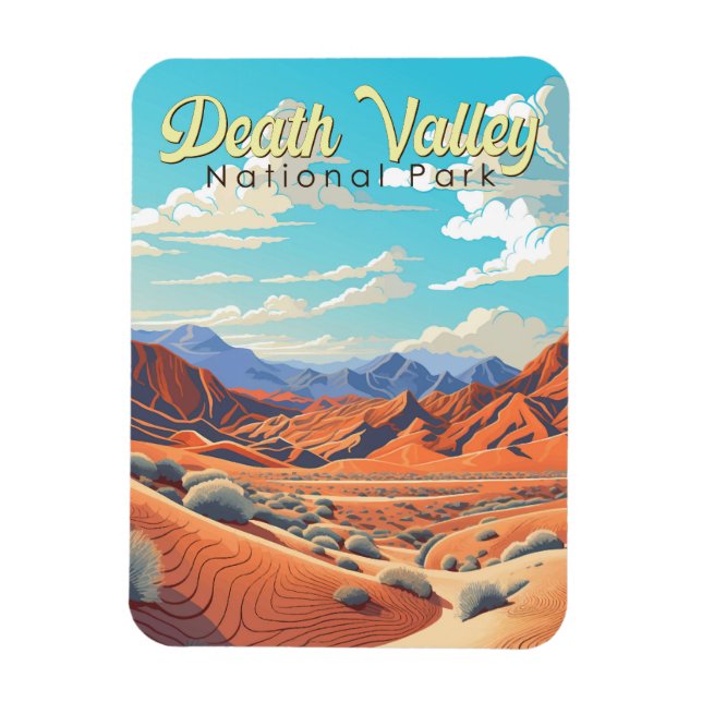 Magnet Flexible Illustration du parc national de Death Valley Retr (Vertical)