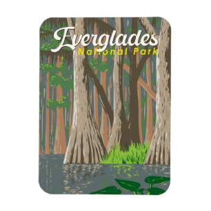 Magnet Flexible Illustration du parc national des Everglades Art d