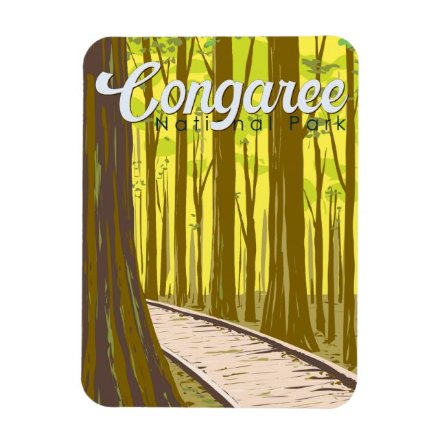 Magnet Flexible Illustration du parc national du Congaree Voyage V (Vertical)