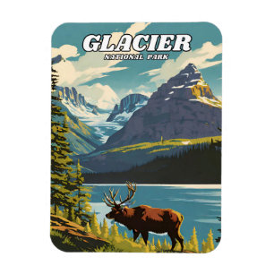 Magnet Flexible Illustration du parc national du Glacier Decorativ