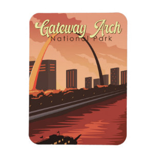 Magnet Flexible Illustration du parc national Gateway Arch Art de