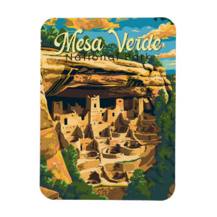 Magnet Flexible Illustration du parc national Mesa Verde Travel Ar