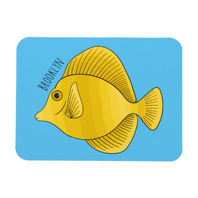 Magnet Flexible Illustration du poisson-tang jaune (Horizontal)