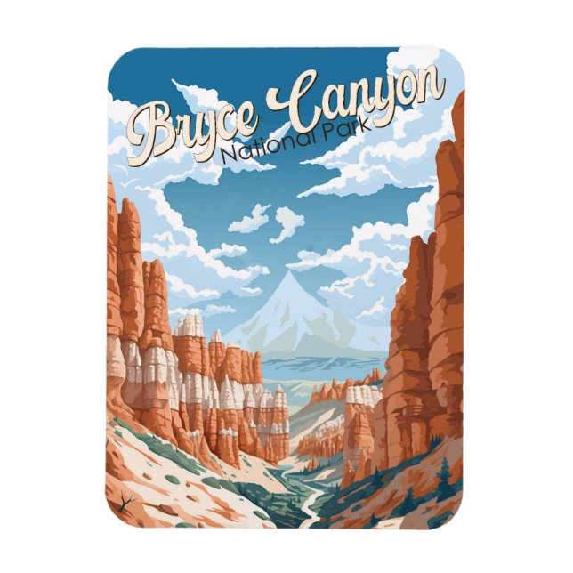 Magnet Flexible Illustration du sentier du parc national Bryce Can (Vertical)
